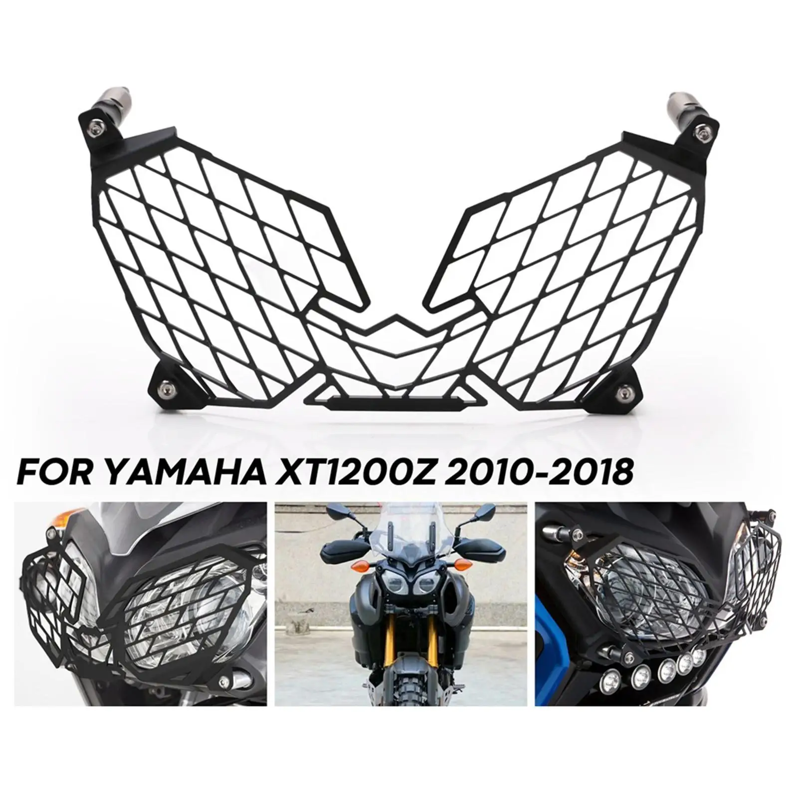 Front Headlight Grille Cover Guard Protector Black Fit 2010-2018 YAMAHA XT1200Z 