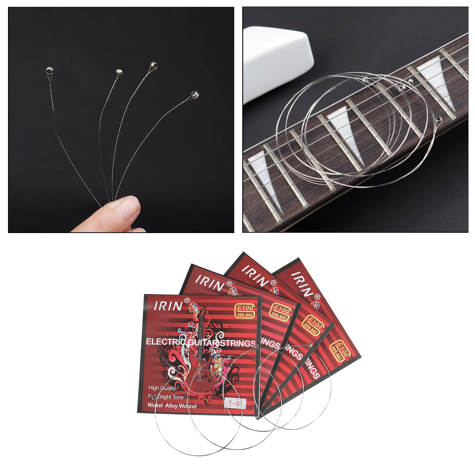 100 Pieces Electric Guitar Professional Nickel Alloy Wound Nickel-plated String E-1 DIY Luthier Repair Replacement Parts