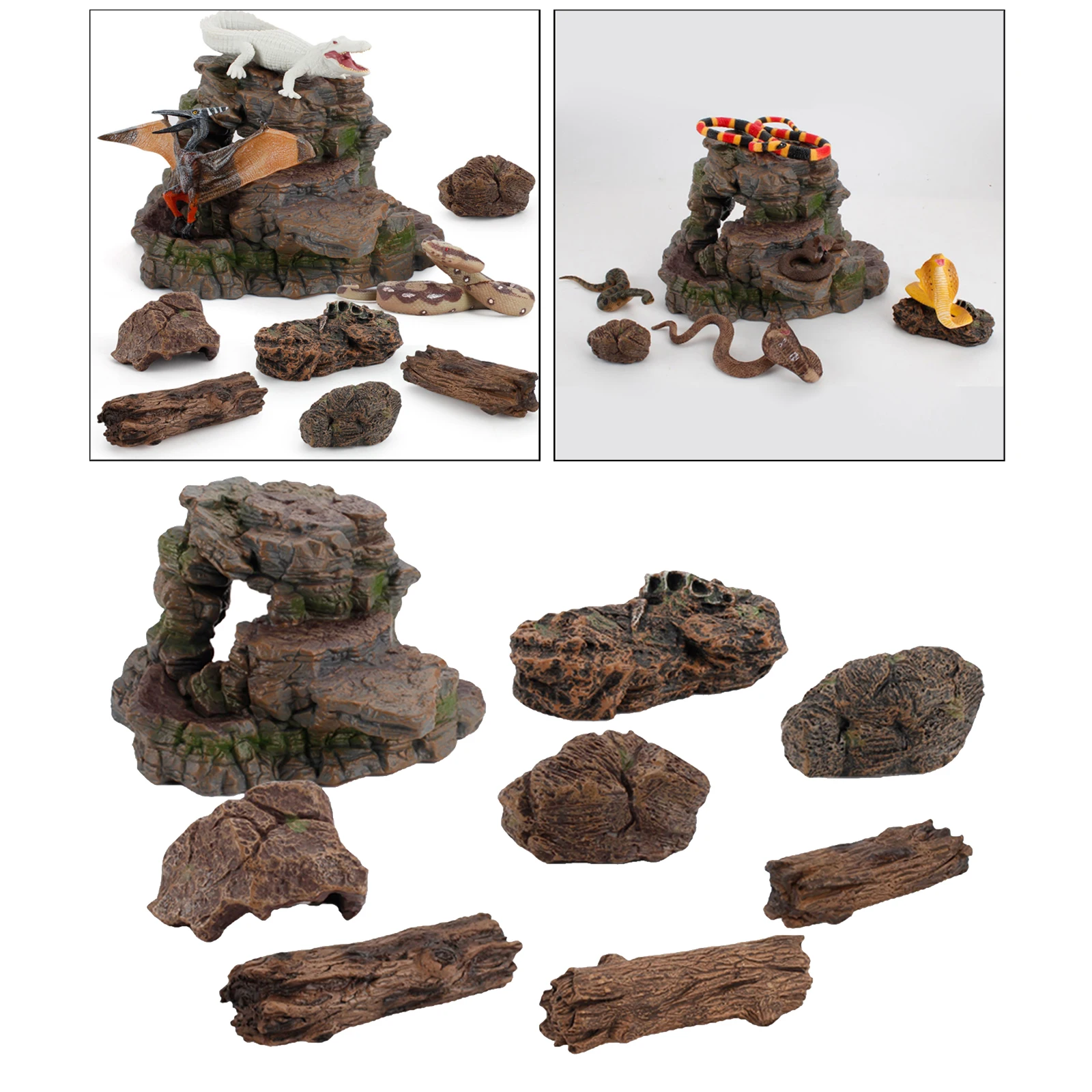 Desk Scene Artificial PVC Stone Fake Faux Rock Decor Model Animal Sand Table