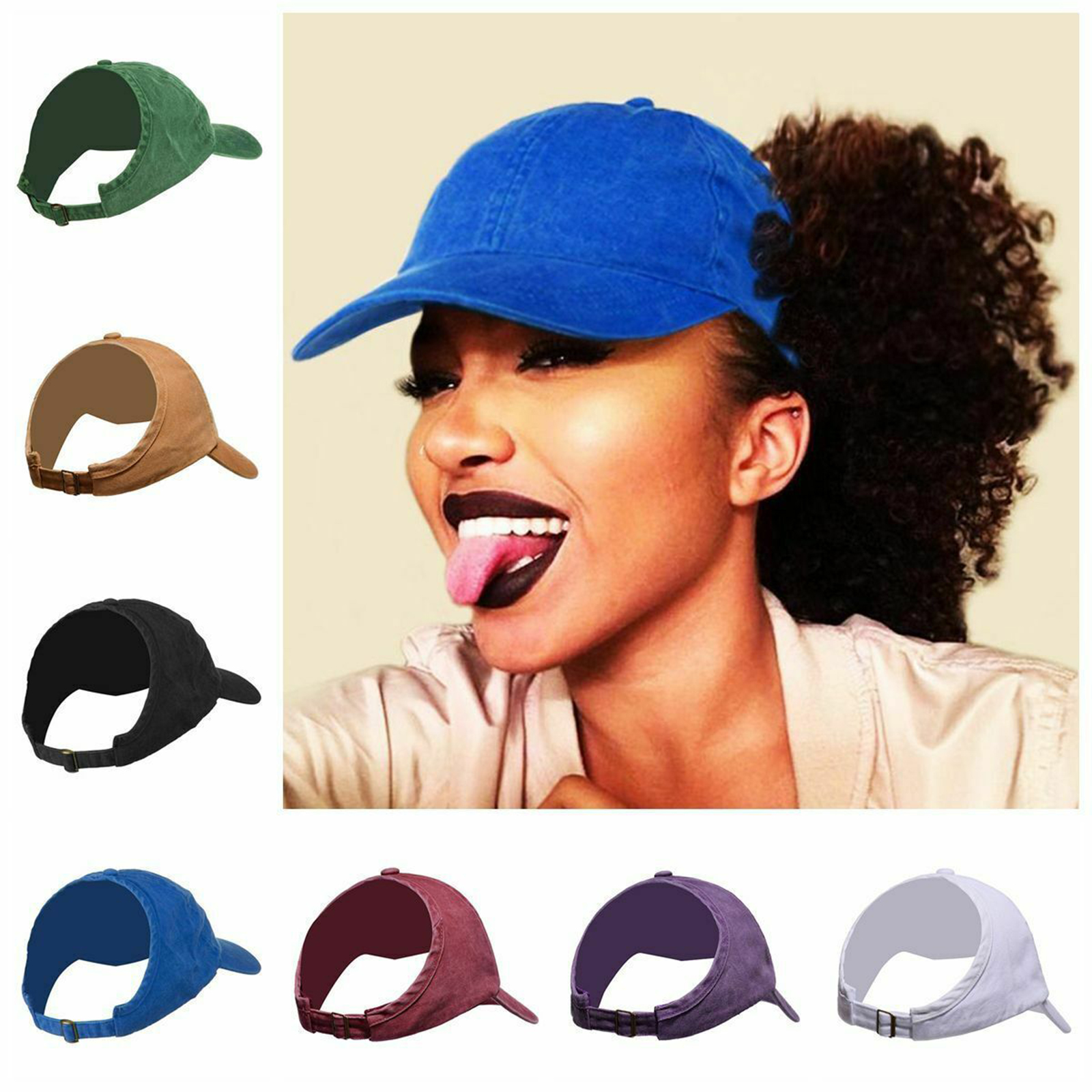 Topi Bisbol Ponytail Berantakan Rambut 