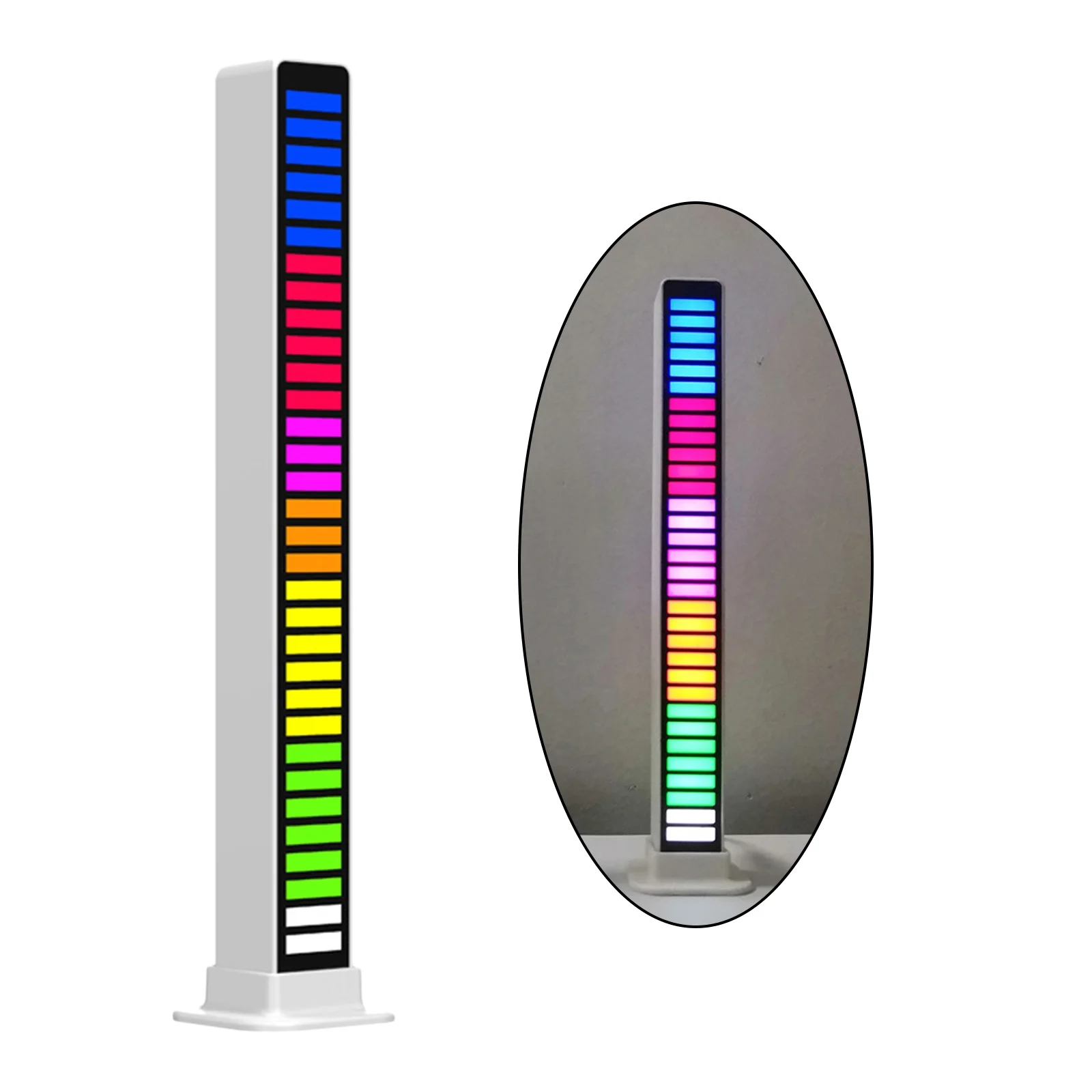 Creative RGB Music Sound Control LED Level Light Bar Novelty Rhythm Lamp Desktop Setup Backlight Car Vehicle Atmosphere Light