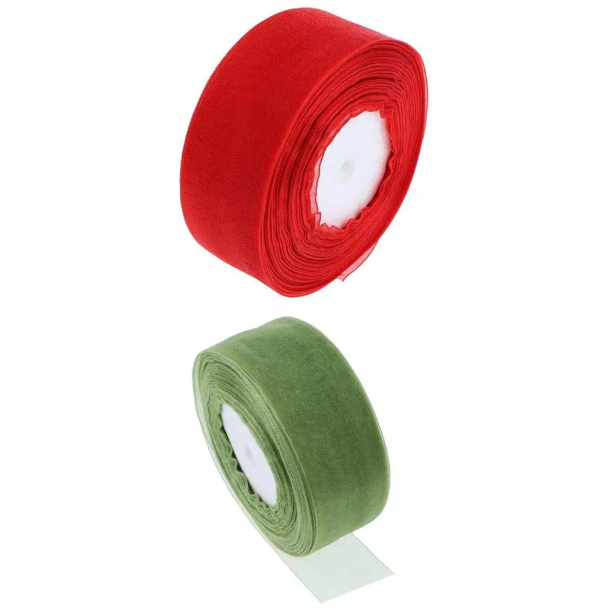 2Pcs 45m Sheer Solid Organza Ribbon Tulle Roll Spool Gift Wrapping