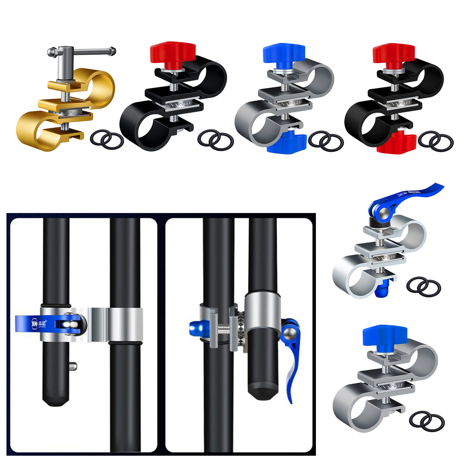Fishing Umbrella Stand Holder Connector Fixed Clip Deck Anti-Rust Clamp Portable Accessories Removable for Fishing Chair