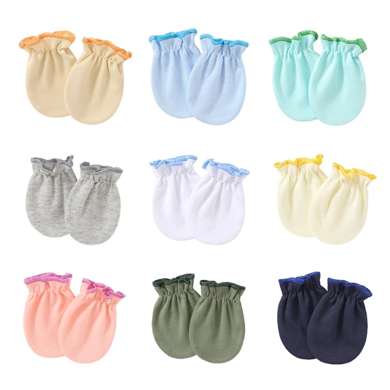 1 Pair Baby Anti-scratch Soft Cotton Gloves Newborn Handguard Mittens Infants Supplies Shower Gifts G99C baby accessories girl