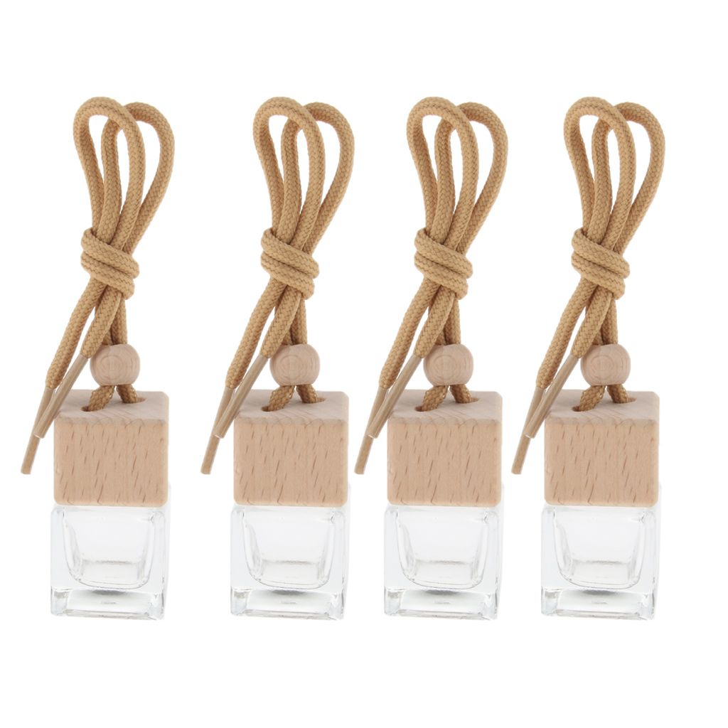 4Pcs 6ml Empty Car Hanging Perfume Bottle Diffuser Air Freshner Ornament