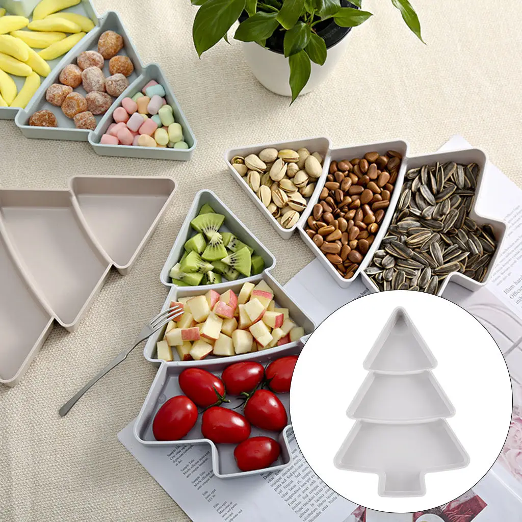 Nordic Snacks Platter Christmas Tree Shape Serving Bowl Plate for Desserts Ice Cream Candy