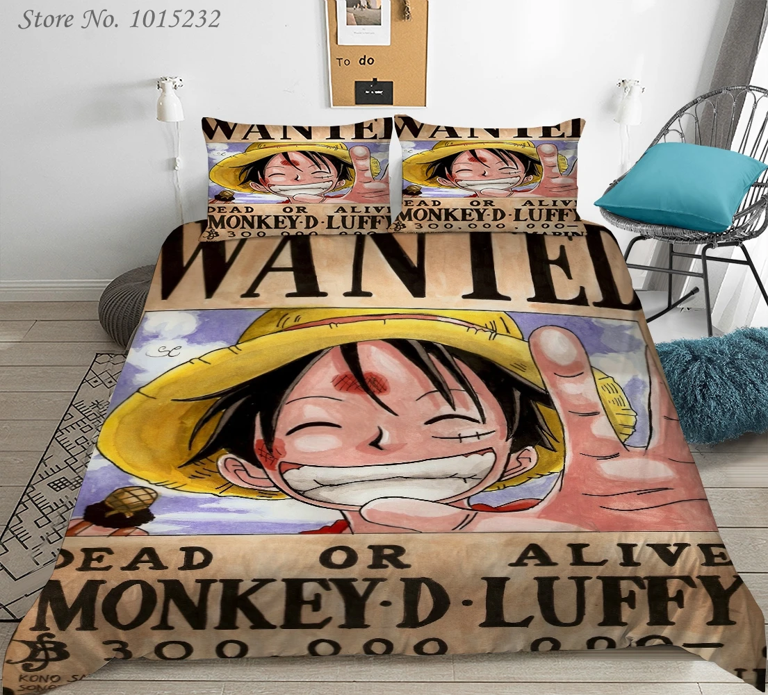 Fashion One Piece Luffy 3D Printed Bedding Set Duvet Covers Pillowcases Comforter Bedding Set Bedclothes Bed Linen 03
