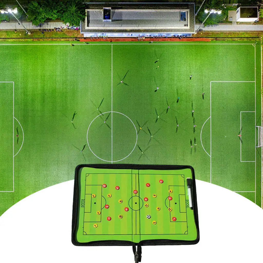 Football Coaching Board Coaches Clipboard Magnetic Board Kit with Marker Pen and Zipper Bag