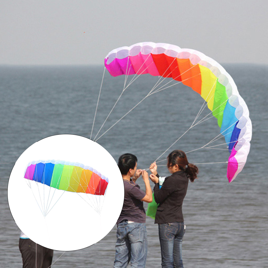 1.4m/2m/2.7m Dual Line Stunt Parafoil Parachute Surfing Kite Paragliding Kite Educational Toys Older Kid Children Kite Wing