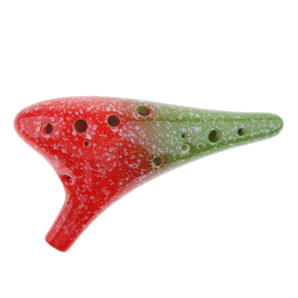 1 Set Colorful Ceramic Glaze 12 Holes   Alto C Ocarina Vessel Flute Xun