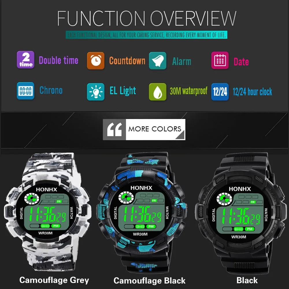Mens Watches Multi Function Military Sports Watch Led Digital Dual Movement Watch Sports Clock Male Relogio Masculino