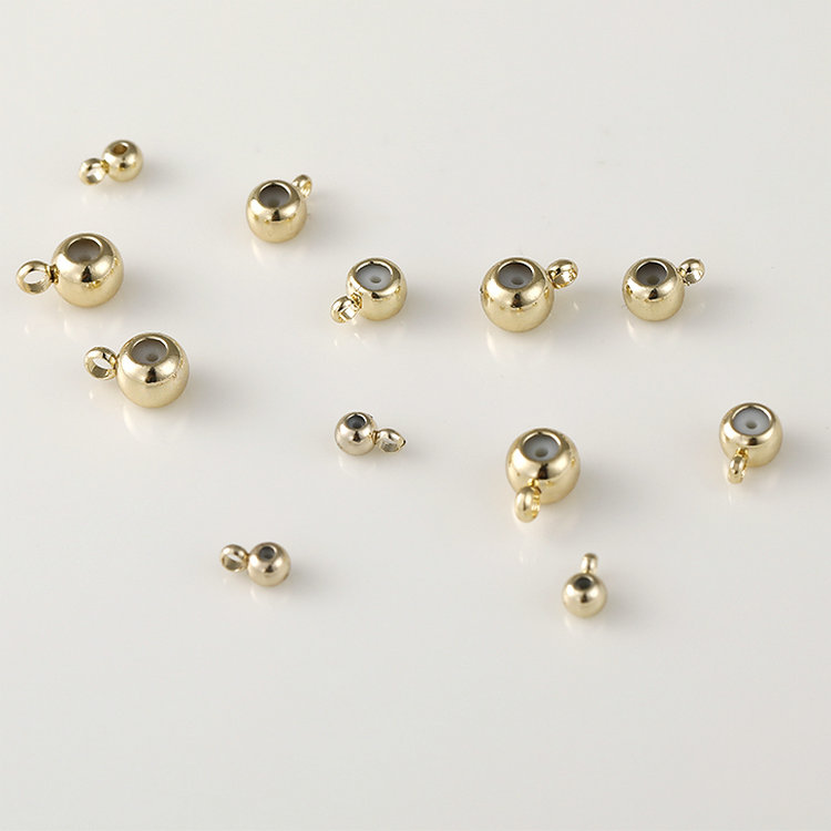 3MM 4MM 5MM 14K Gold Farbe Überzogen und Gummi Spacer Perlen Charme Stecker Diy Schmuck Erkenntnisse zubehör – Detail 1