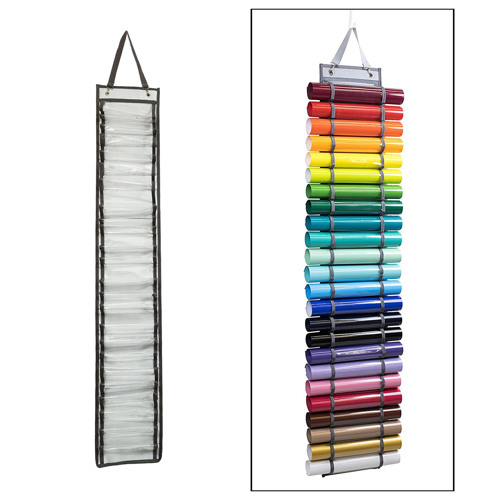 Vinyl Roll Holder with 24 Compartments Vinyl Roll Storage Rack Wall Mount/Over The Door Vinyl Storage Rack ing Organizer