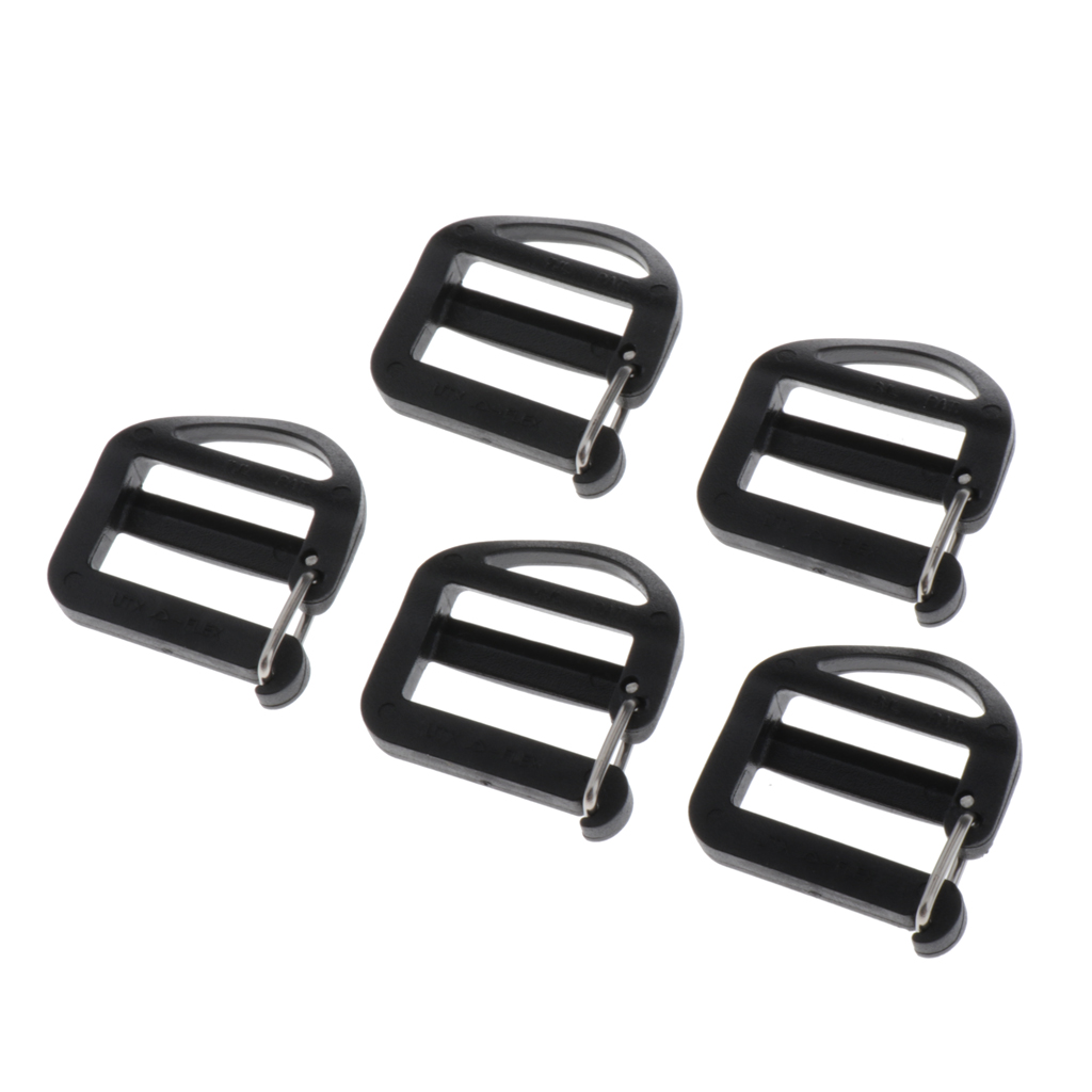 5Pcs Adjustable Ladder Lock Slider Backpack Straps Fastener Webbing Buckles