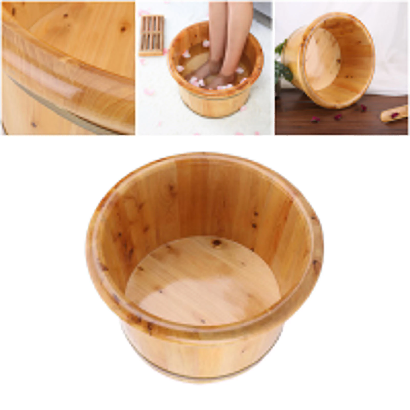 Practical Cedar Wooden Foot Basin for Foot Washing Removal Fatigue Relieving