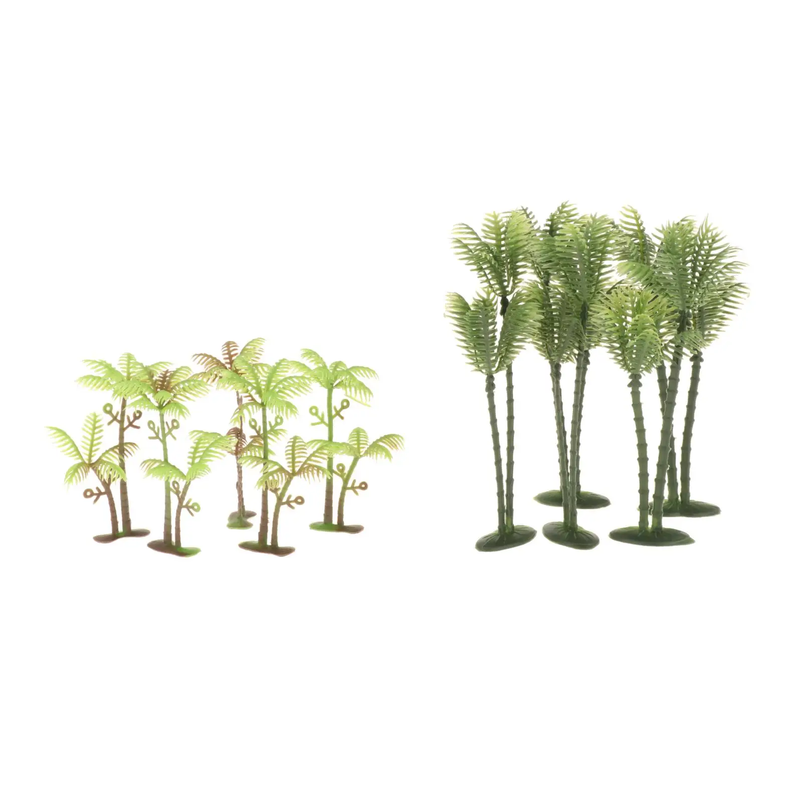 10x Coconut Trees Railway Train Garden Architecture Landscape Model 1/75 1/150 Scenery Trees Diorama Decor OO N Scale Green