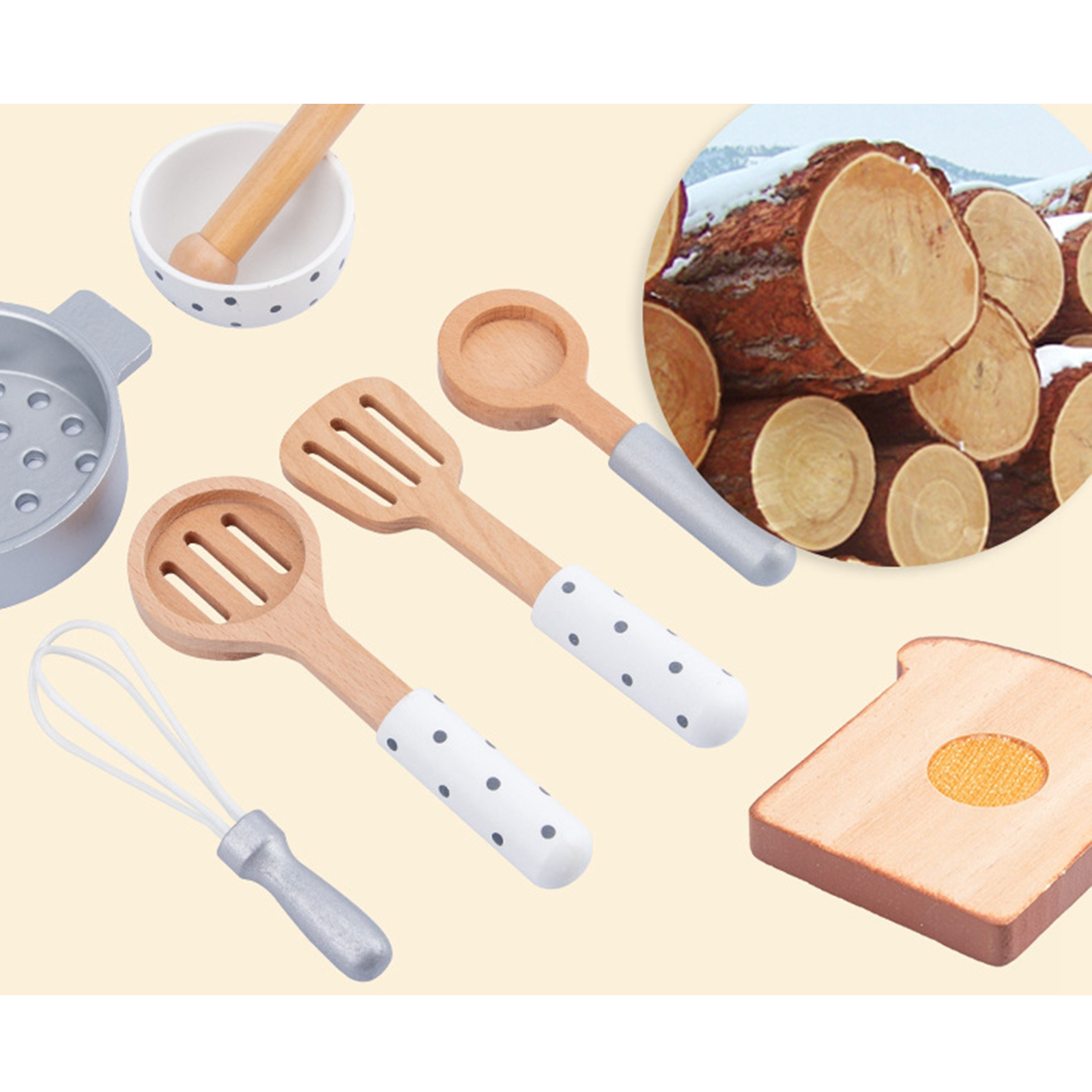 7pcs Kids Wooden Cutting Vegetable Toy Children Pretend Kitchen Food Play Toy for Toddler