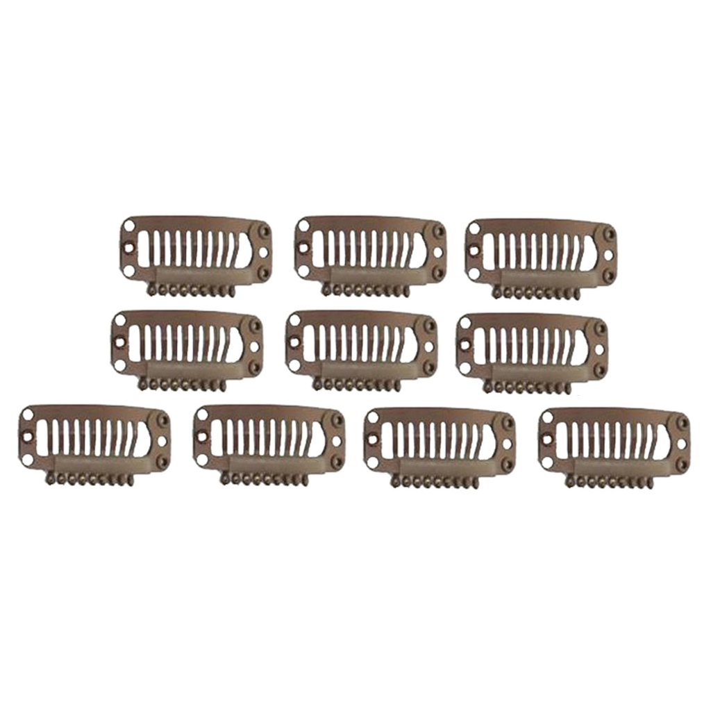 10x U Shape Snap Clips For Weft Hair Extensions Clip In Black Blonde Brown 32mm