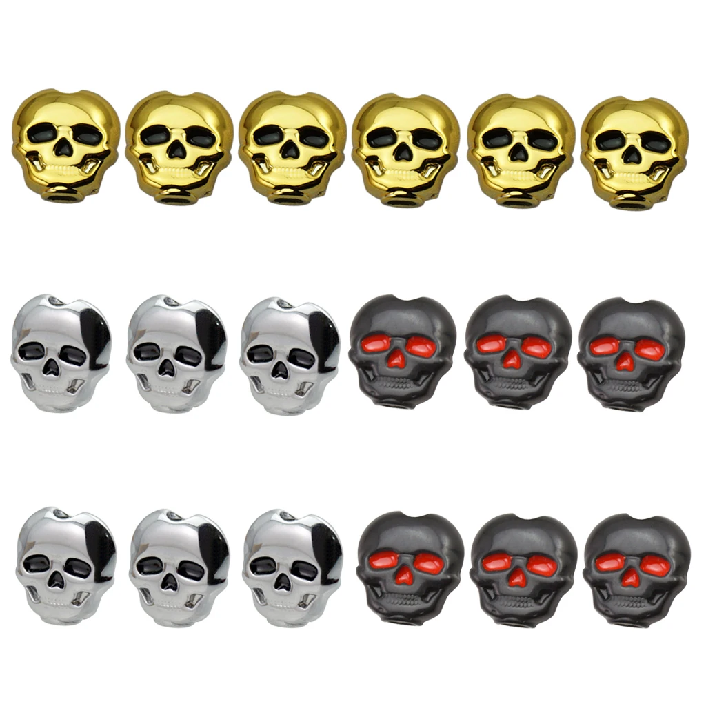6 Pieces Skull Shape Ebony Buttons with Screws and Washers Classical Guitar Tuning Peg Key Set Tuner Button