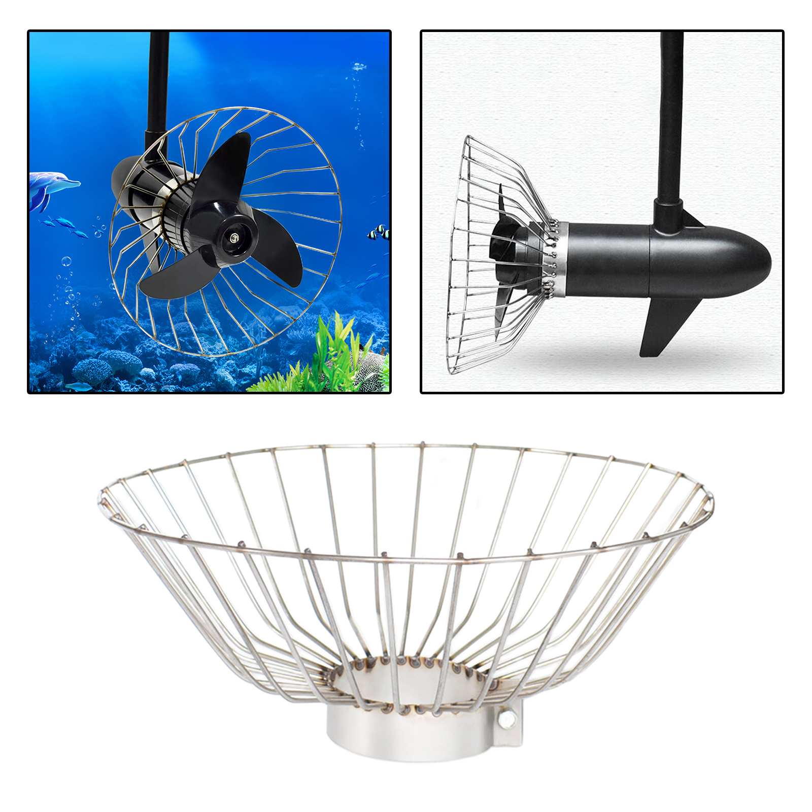 Marine Outboard Propeller Safety Net Cover Guard Rubber Boat Dinghy Propulsion Motor Cage