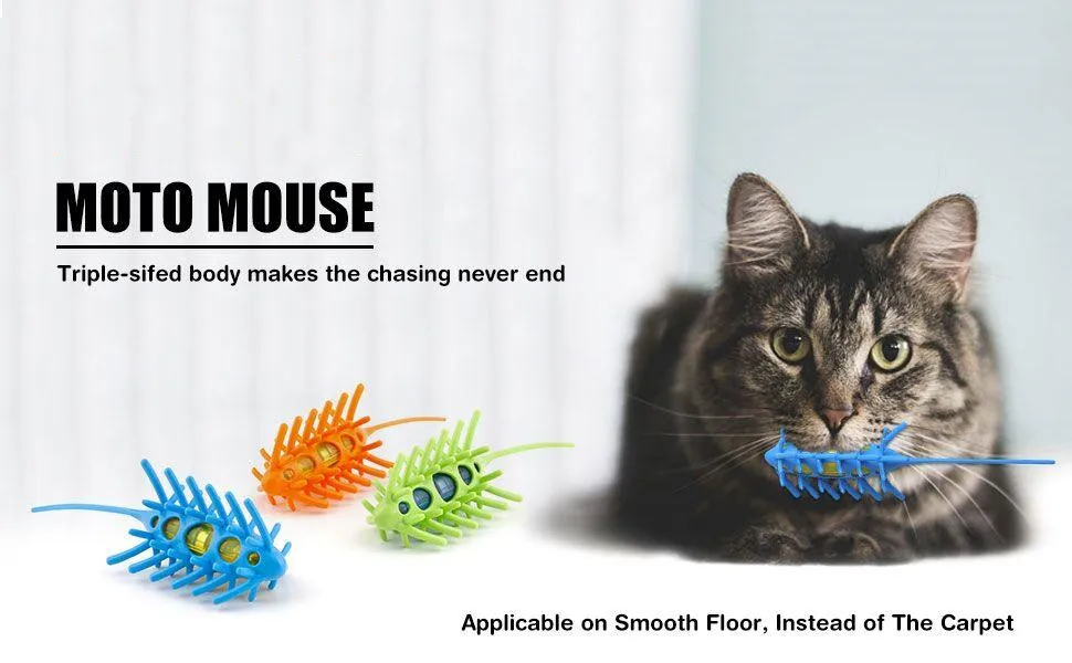 Electronic Mouse Toys for Cats Toys Interactive Automatic 360° Moving Cat Teasing Food Grade Materials Rat Mice Bug Toy for Pets