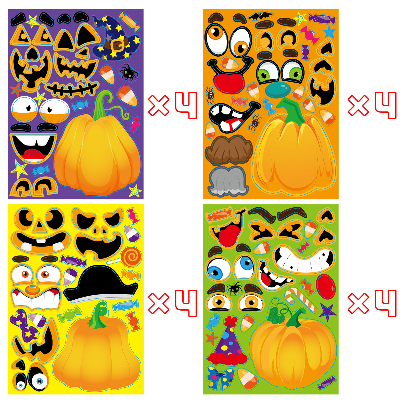 Halloween Stickers  Pumpkin Witch Jigsaw Game Kindergarten Toy Gift