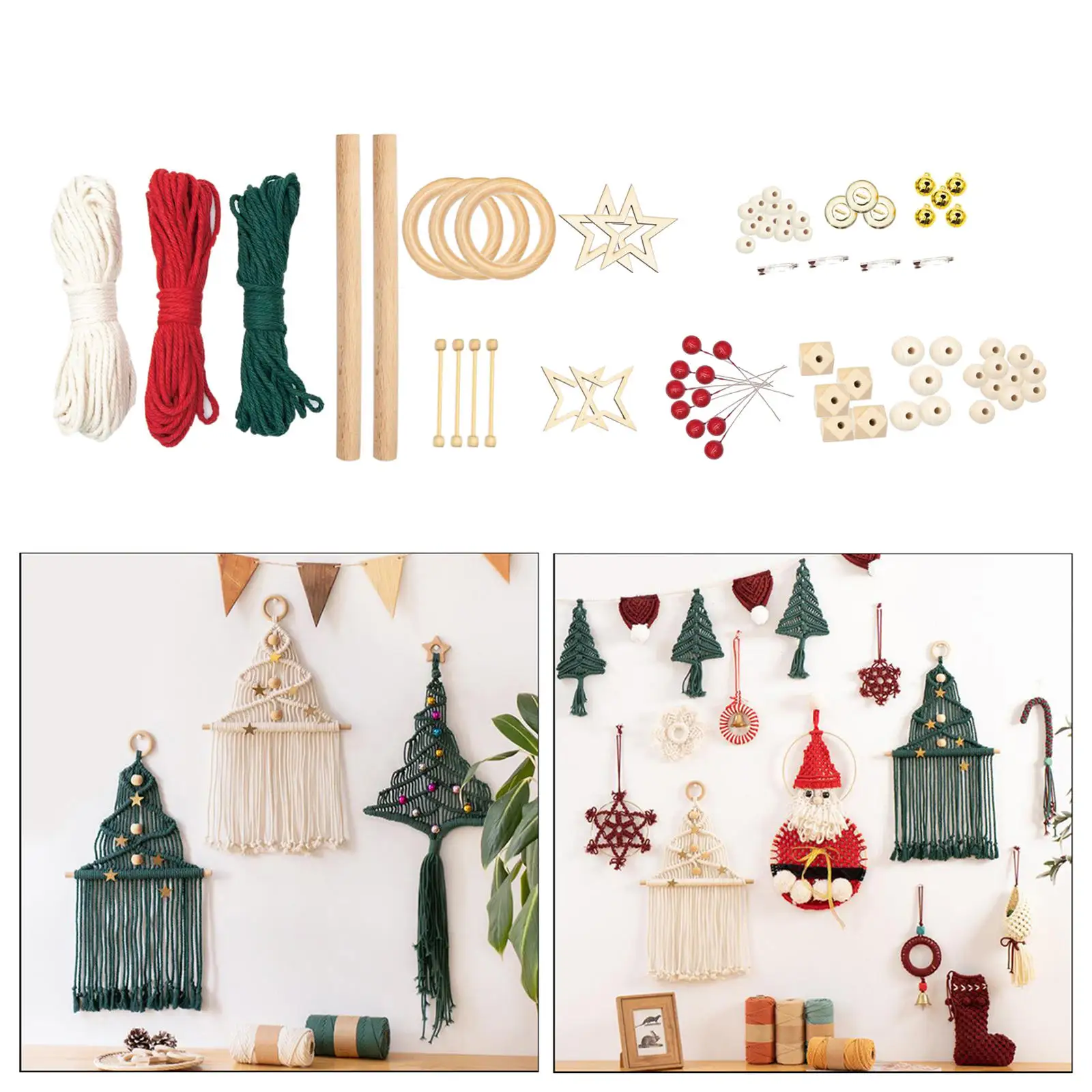 Macrame Kits for Adults Beginners Macrame Christmas Tree Hanging Decor Kit Macrame Starter Kit Decor Macrame Supplies DIY Kits