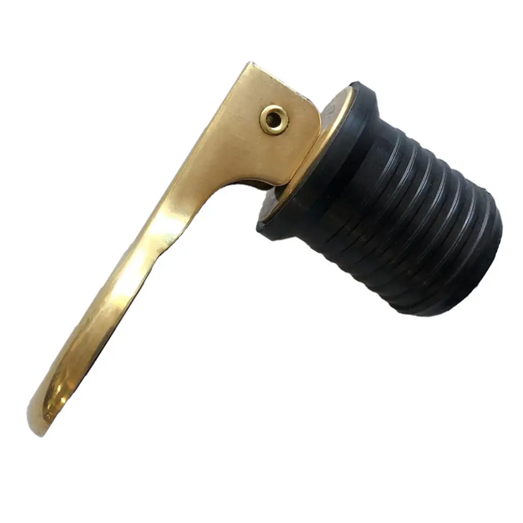 Brass Plated Marine Boat Snap Handle Locking Drain Plug 1