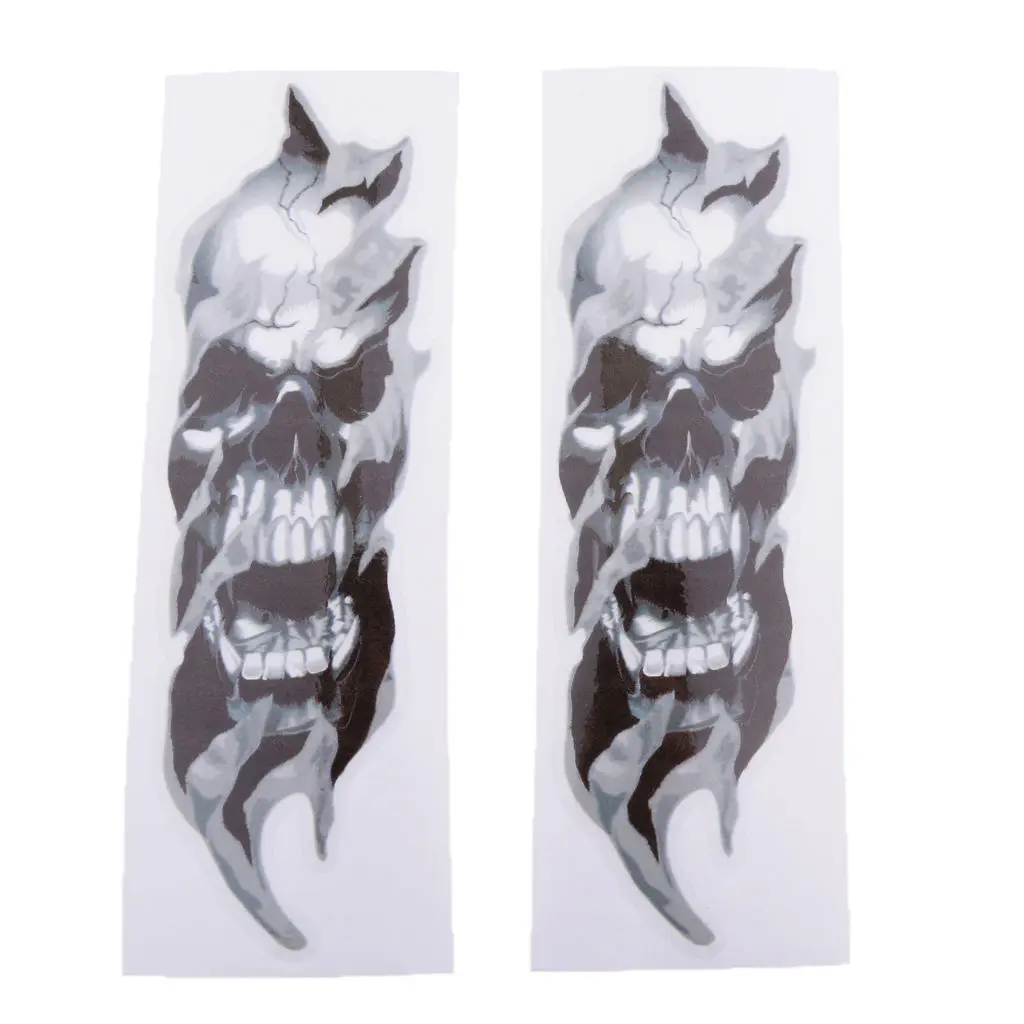Motorcycle Front Fork Skull Decals Graphic Sticker For Kawasaki Ninja Vulcan High-quality weatherproof graphics