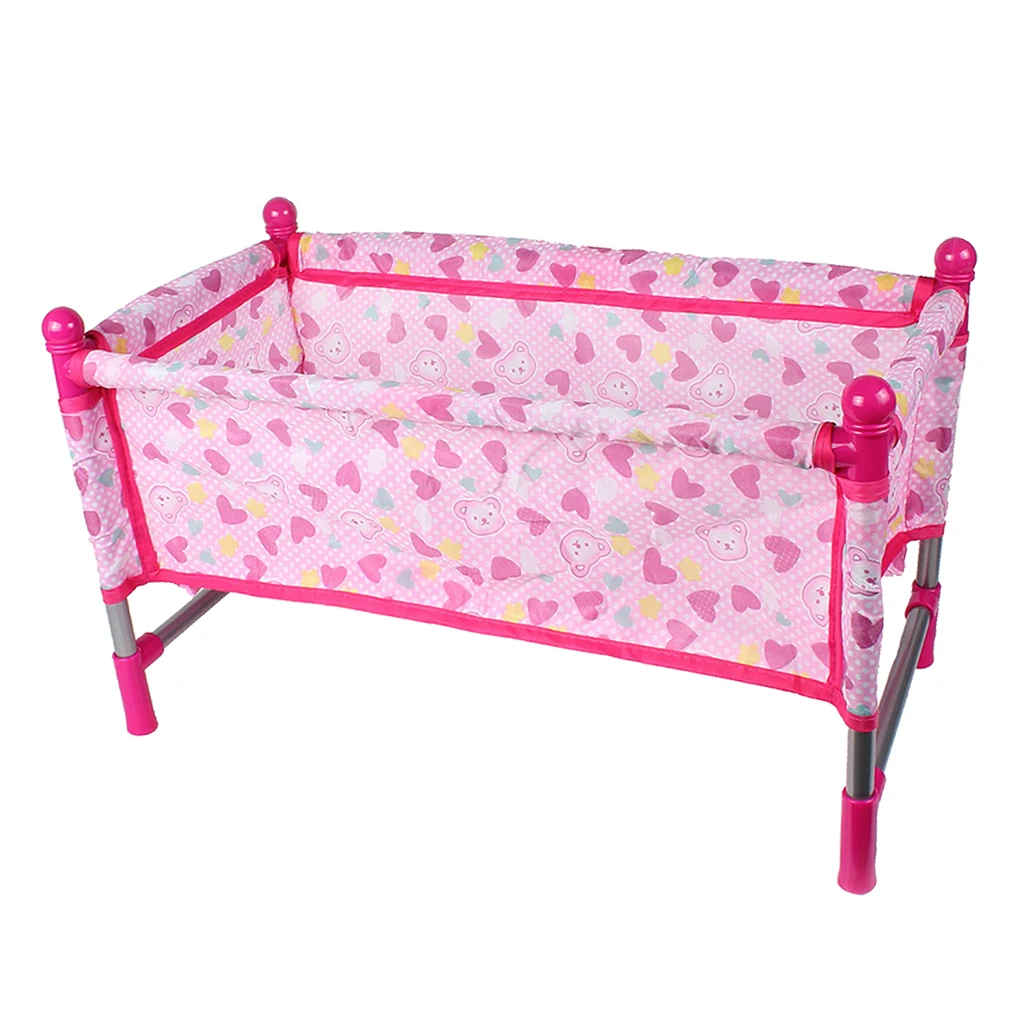 Doll Baby Toddler Bed Crib Playset Kids Simulation Furniture Playset Toy