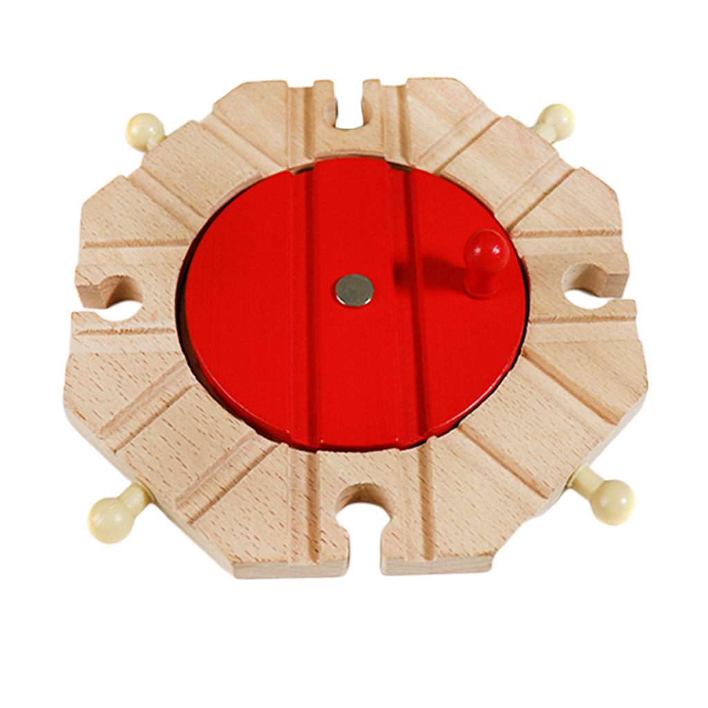 Wooden Train Track Compatible Access Building Toys Early Learning Turntable