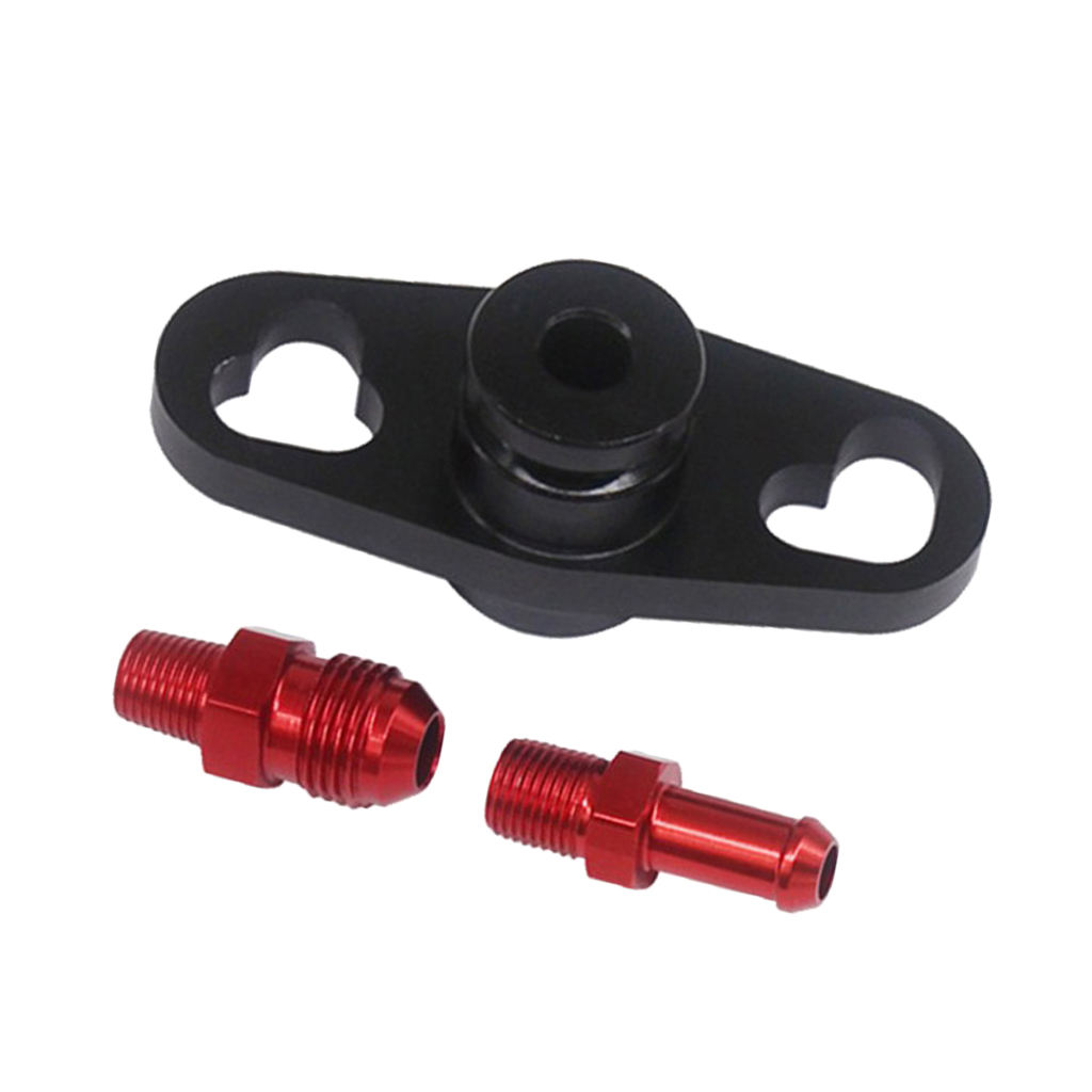 Fuel Rail Regulator Delivery Adaptor Black For Mitsubishi With Fittings