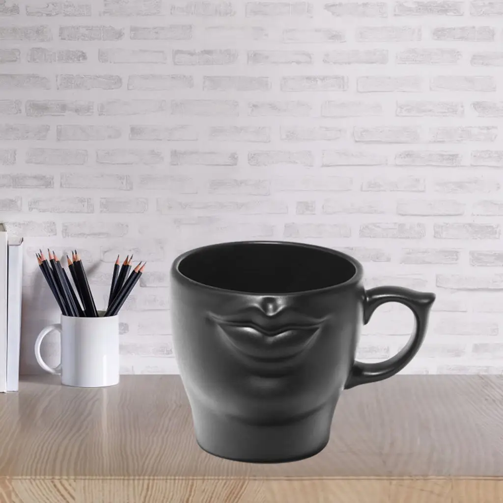 Porcelain Coffee Mug 3D Mouth Personalized 301-400ml with Handle for Meeting Kids Women