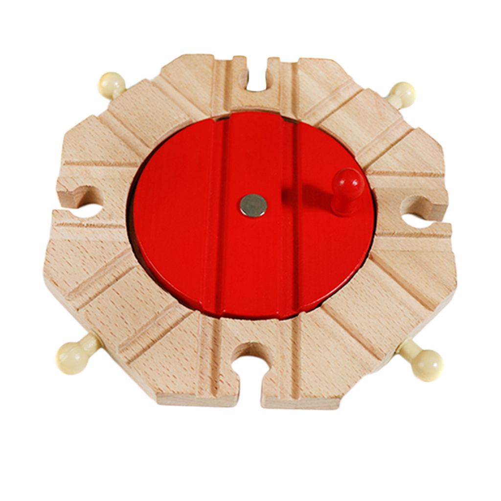 Wooden Train Track Compatible Access Building Toys Early Learning Turntable