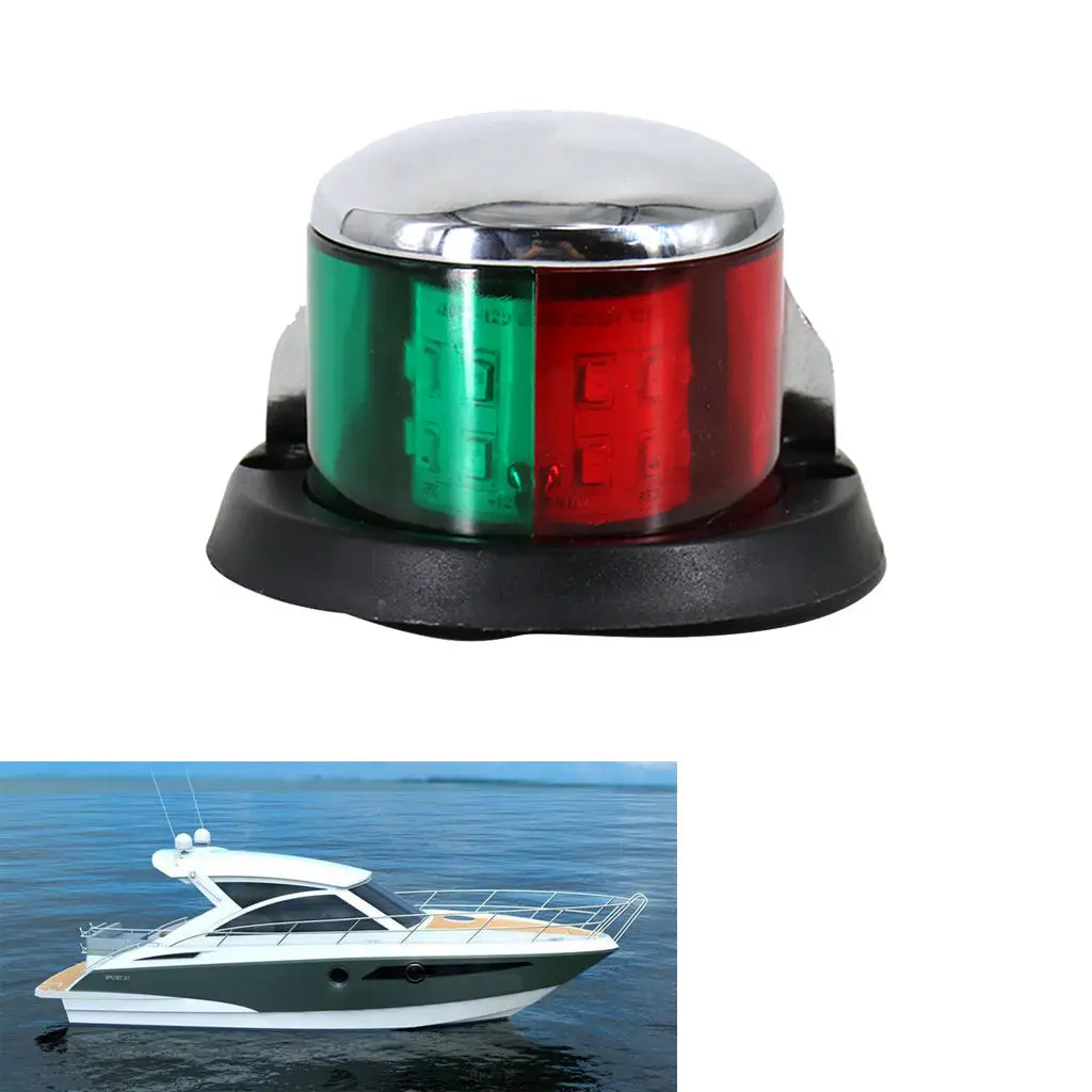 Marine LED Boat Light Navigation Light Sailing Light For Pontoon Skiff Red Green Navigation Lights Stainless Steel Sailing Lamp