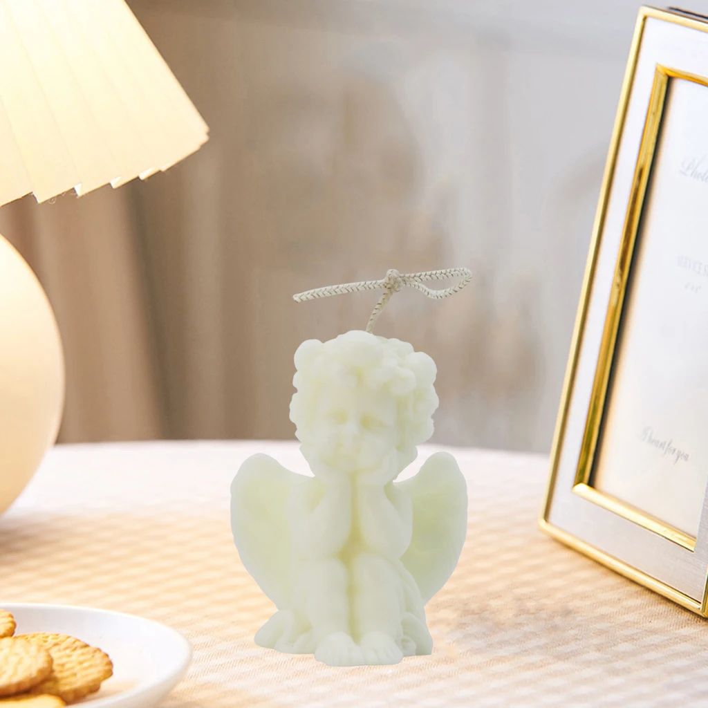 3D Art Angel Candle Statue Ornament Relaxing Scented Cherub Candle Fragrance Candle Home Living Room Bedroom Decor