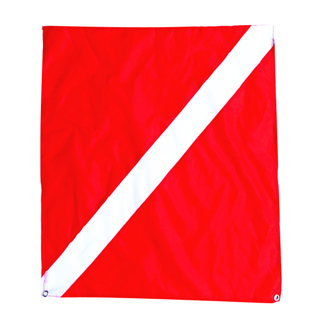 Nylon Diver-Down Boat Flag, Red & White Scuba Dive Flag Marker Banner 20x24'' Diver Down Flag Diving Safety Gear