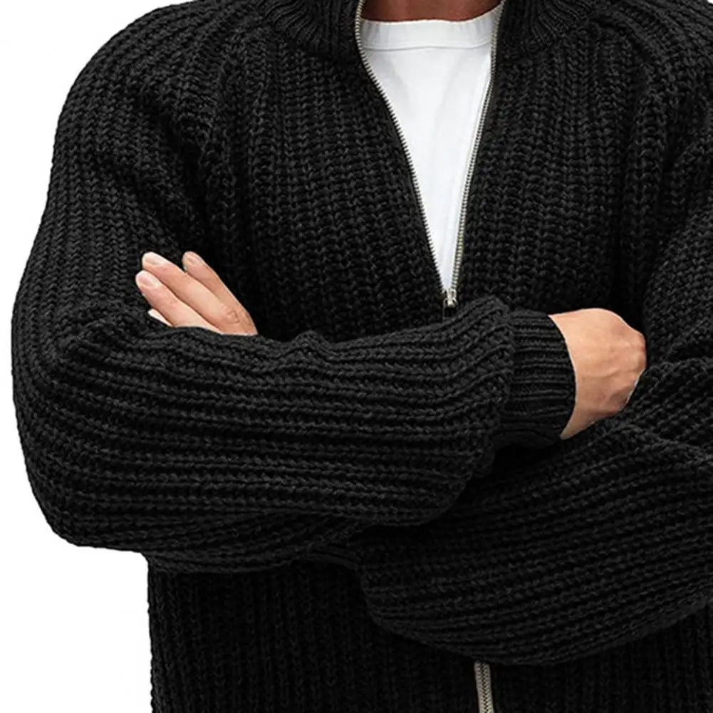 cardigã masculino manga longa em casaco com gola jaqueta de malha estilo europa outono inverno