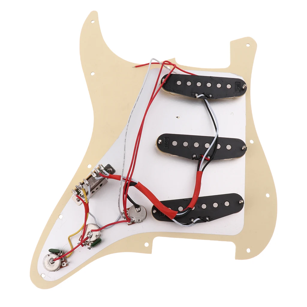 Cream Yellow Single Coiled Alnico V Pickguard For  Electric Guitar