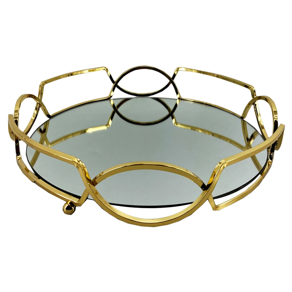 Golden Mirror Tray Mirrored Tray Perfume Tray Mirror Dresser Tray Ornate Tray Metal Jewelry Perfume Organizer Makeup Holder