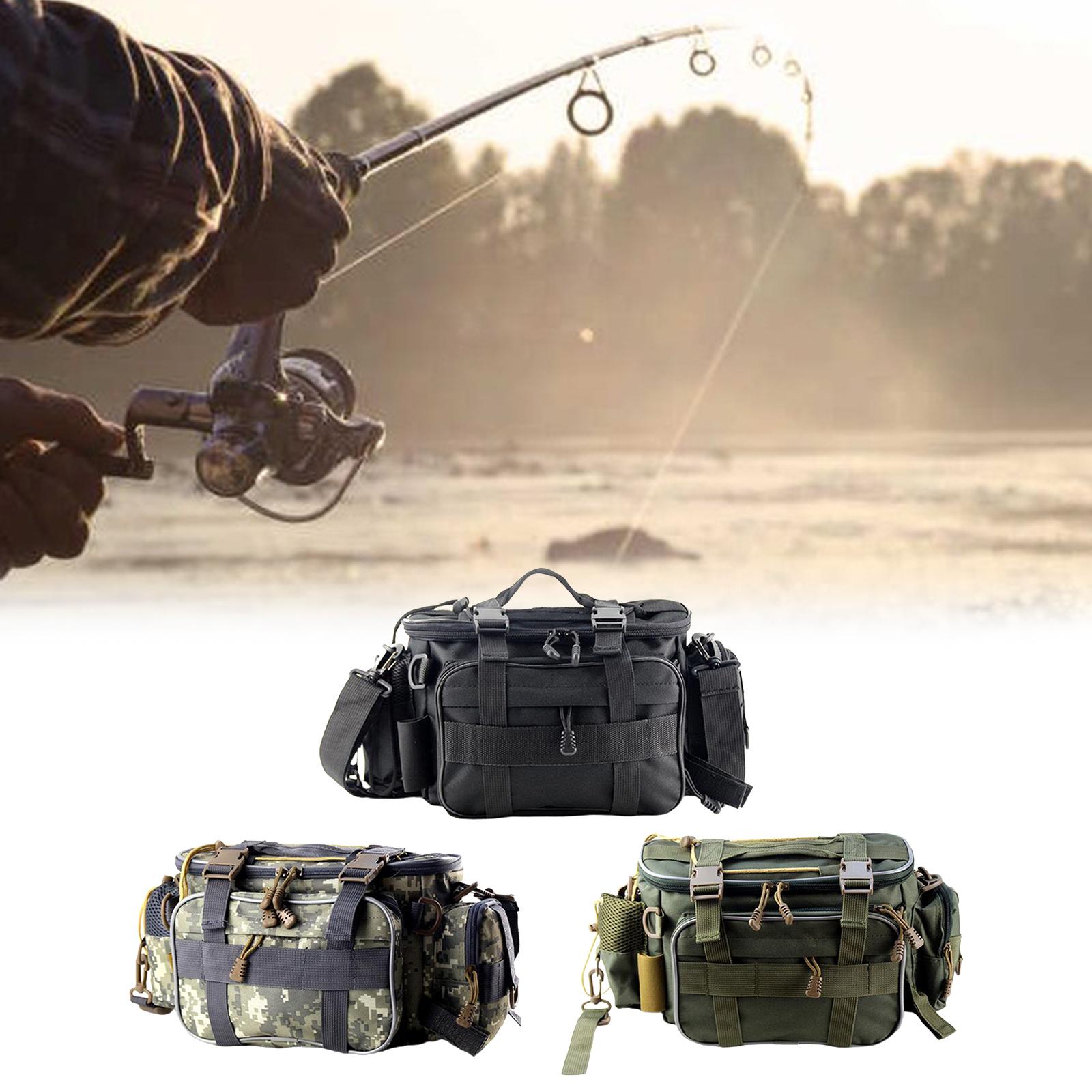 Portable Fishing Bag Tackle Storage Water-Resistant Oxford Cloth Waist Gear Pack for Sea Fishing Hiking Hunting Camera Saltwater