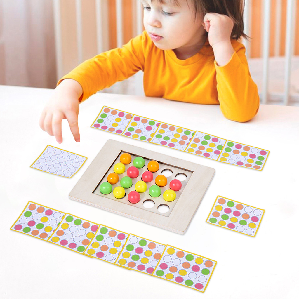 Colorful Color Matching Board Montessori Rolling Ball Logical Thinking Training Finger Dexterity Toy Gifts for Toddlers
