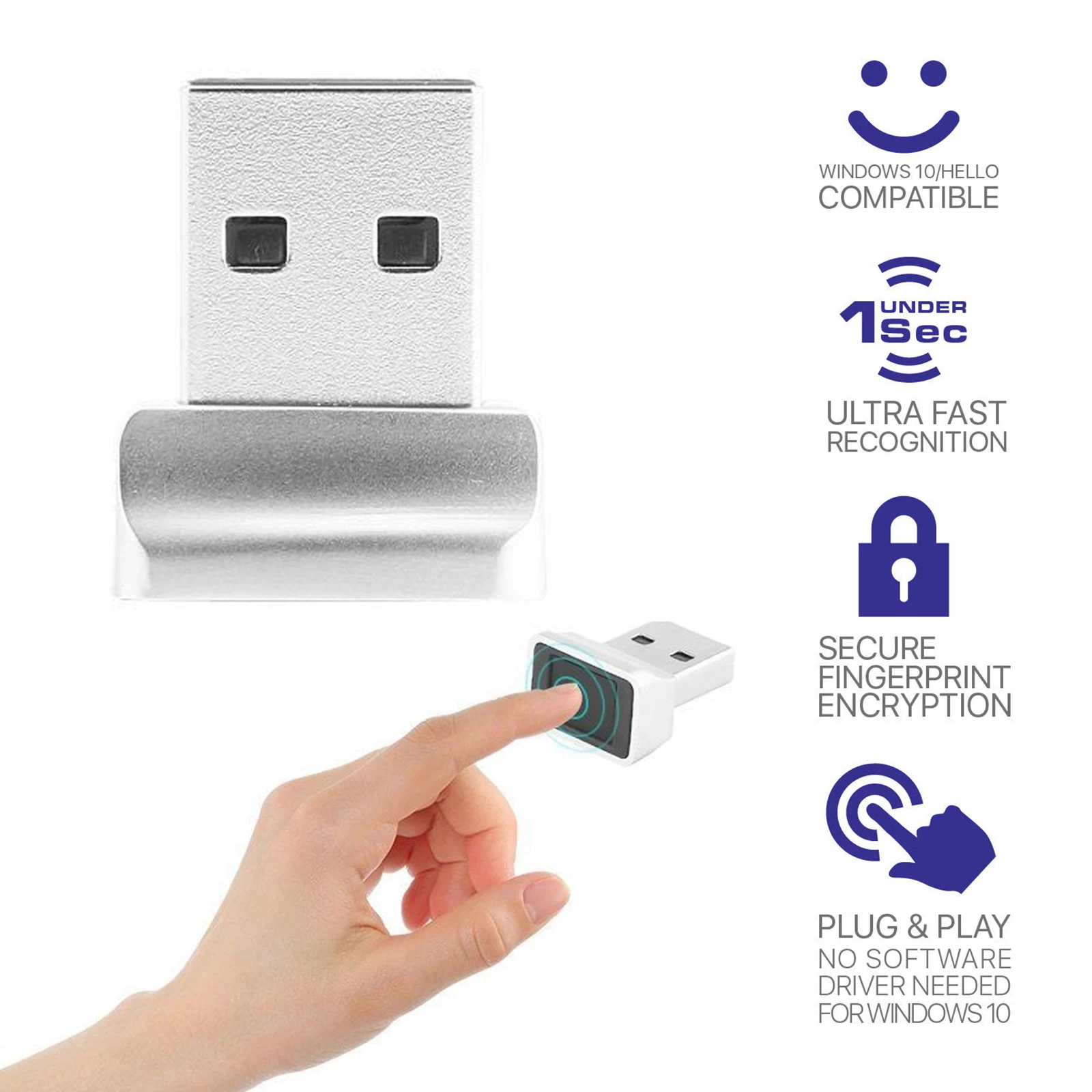 Portable Security Mini USB Fingerprint Reader Matching for PC Sign-in Lock Device Speedy Matching Security Key Portable Security Mini USB Fingerprint Reader Matching for PC Sign-in Lock Device Speedy Matching Security Key
