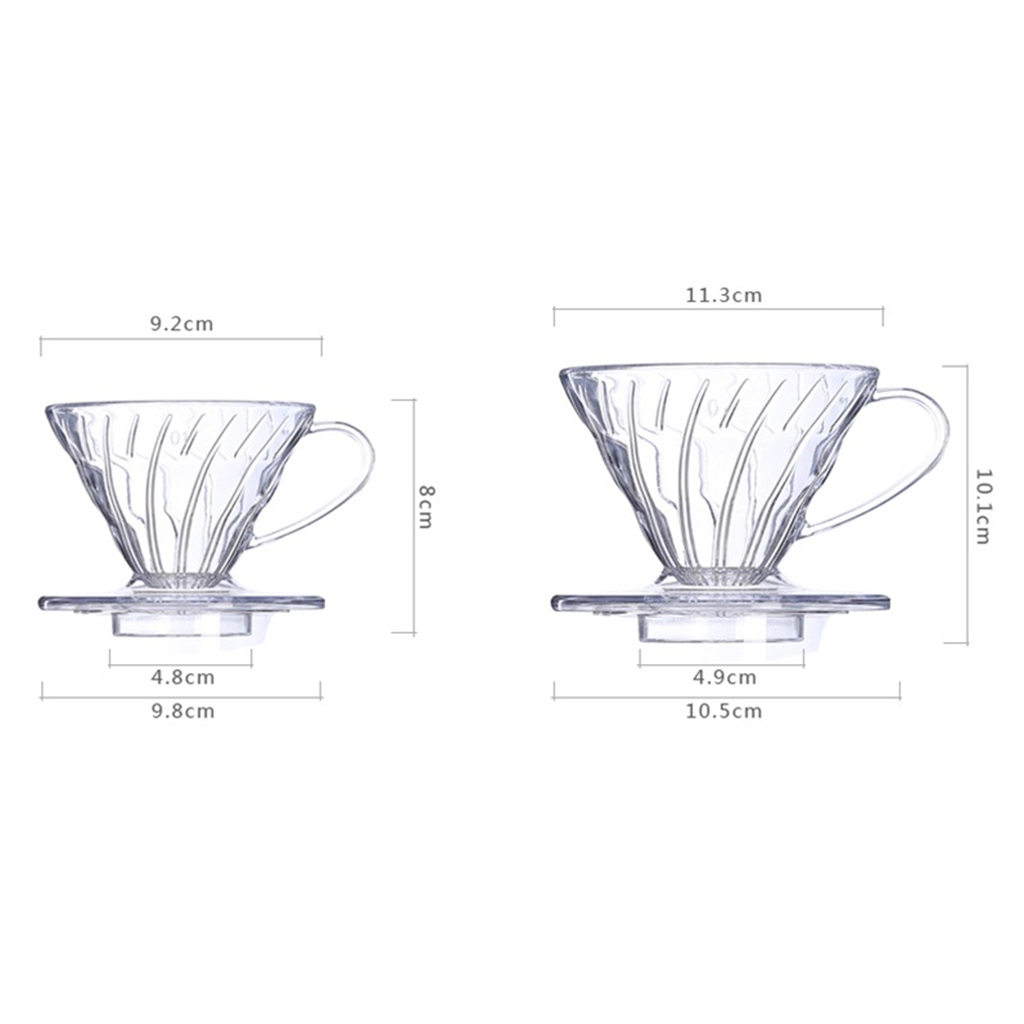 Clear Pour Over Cone Dripper  Reusable Coffee Filter Holder Cup Stand for Travel Home Shop Bar Use， Easy to Clean