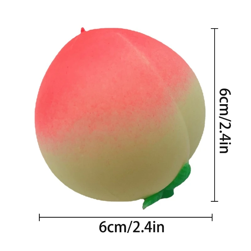 634F 1Pcs Simulation Peach Colorful Vent Ball Toy, Relieve Anti Stress Press Decompression Toy Balls for Child Kids mochi's fidget toys