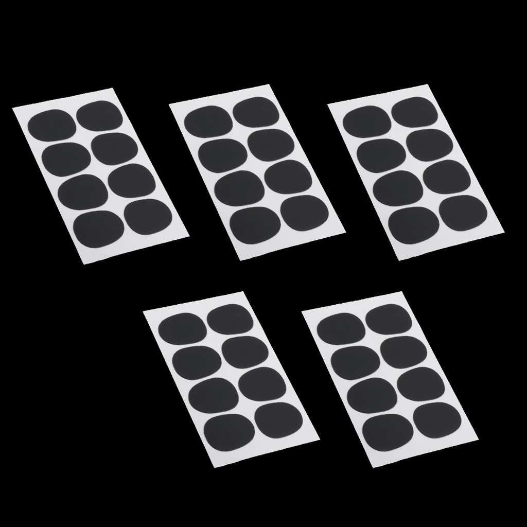 40Pcs Alto/Tenor Saxophone Rubber Tooth Pad Cushion Black Mouthpiece Patches Pad