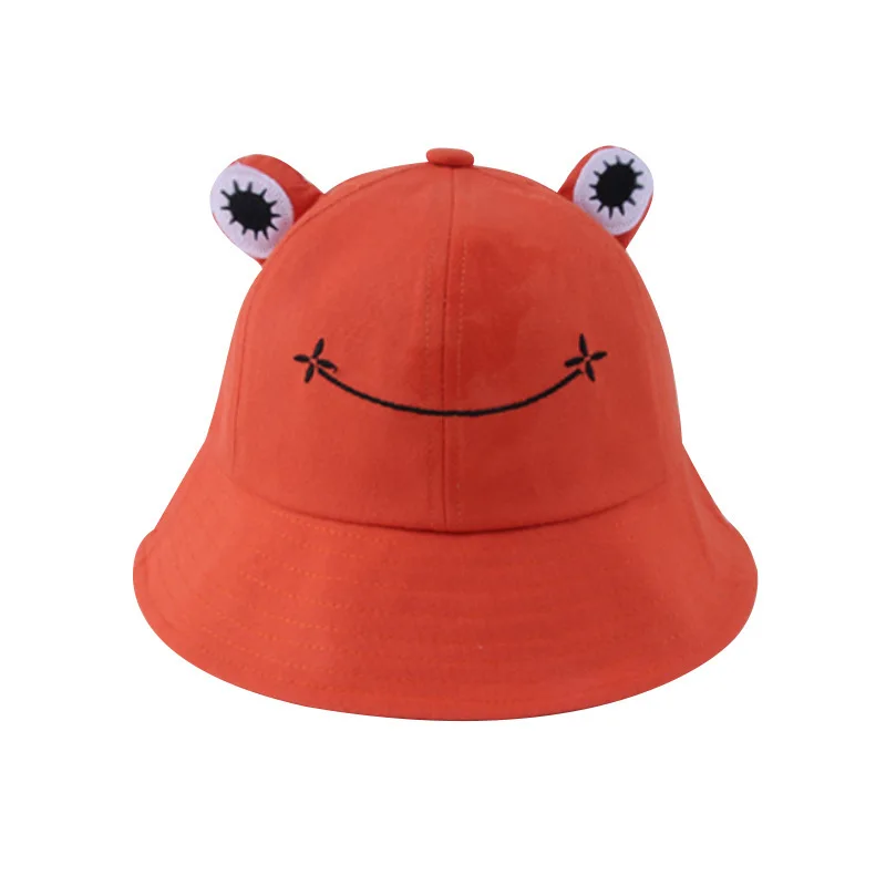 Bucket Hats Dome Top Frog Smile Face Green Red Khaki Sun Hats Casual Cute Outdoor Sun Protection Women Hats Gorras Para Mujer winter bucket hat