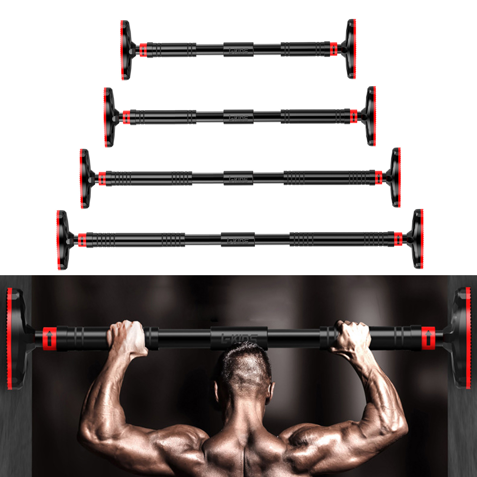 Pull Up Bar for Doorway, No Screws Required Chin Up Bar Adjustable Dip Bars for Home Gym Exercise Fitness Up to 440 LBS