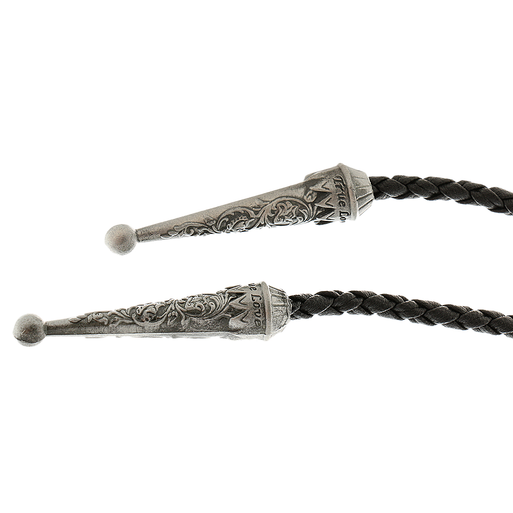 Vintage Western Bolo Tie Necklace Shirt Choker - Men Cowboy Necktie with PU Leather Braided Bola Ties