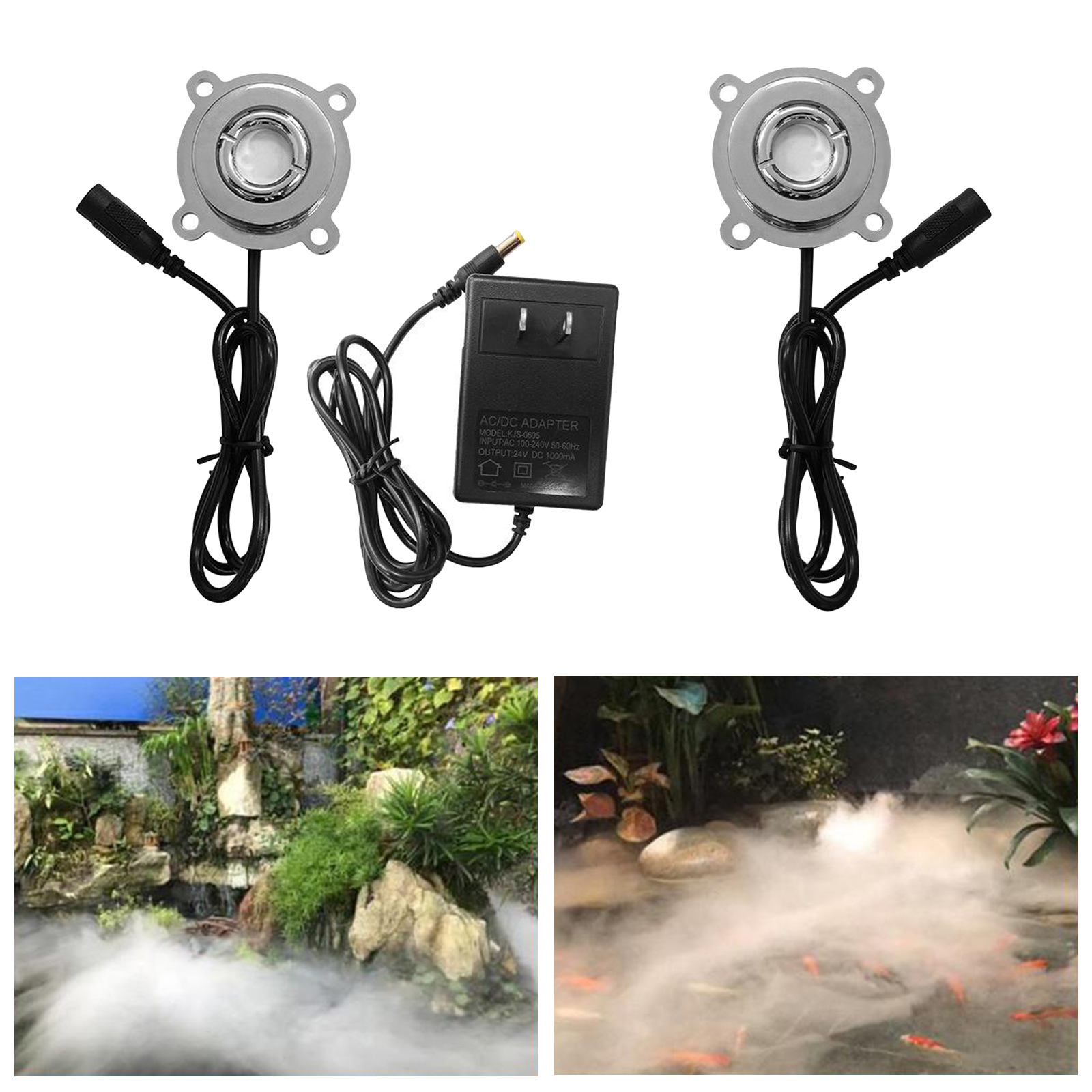 Copper High Power 24V Ultrasonic Mist Maker Air Humidifier Indoor Pond Fishtank Fogger Mister Machine for Holidays 350ml/h